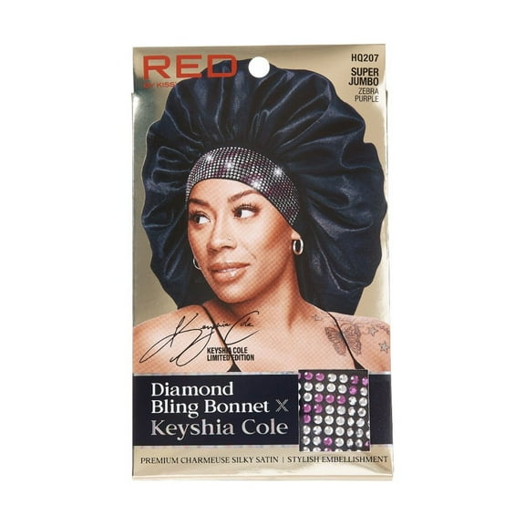 Red by Kiss Diamond Bling Bonnet Zebra Purple Super Jumbo (HQ207)