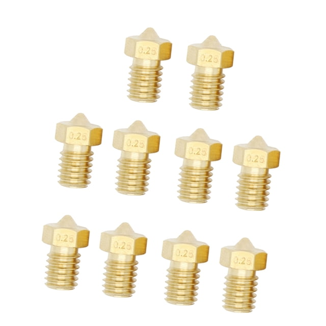 Boquil V6 de tón de 10 piezas 0,2 mm 1,75 mm para Chip de rosca M6 0.25mm Sunnimix Boquilla de cobre amarillo