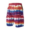 thumbnail image 5 of Men's Tie Dye Cargo Shorts With Multi-Pockets And Woven Belt Featuring Vintage Washed Effect For Summer Beach Hiking Streetwear Fashion Multicolor XL, 5 of 5