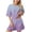Purple, variant on Gfyviroh 2 Piece Pajama Sets for Women Casual Print Short Sleepwear Sets Short Sleeve Crew Neck Tshirts and Elastic Waist Shorts Sets