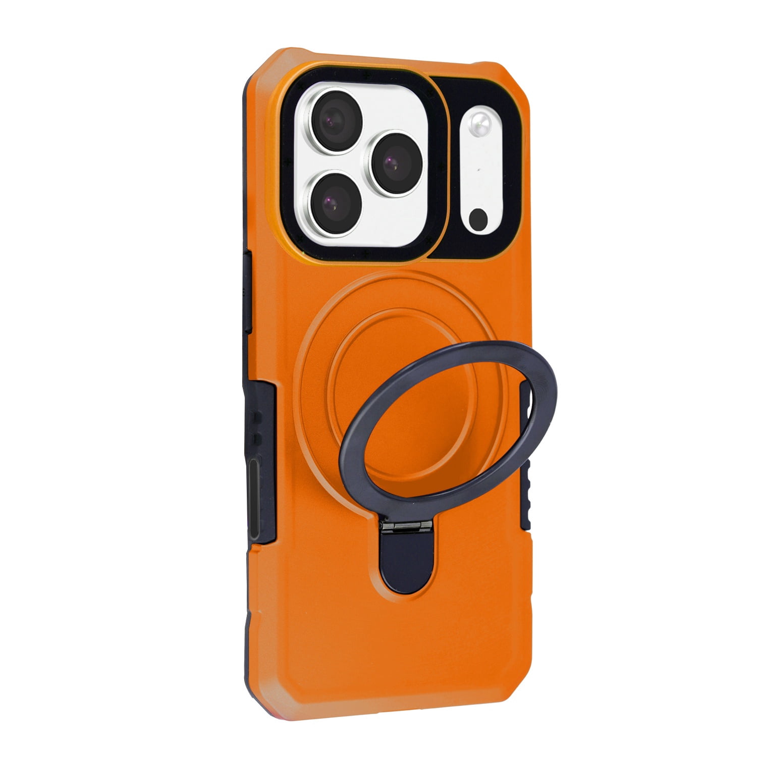 Hard Shell Ring Stand Protective Cover for iPhone 17 Pro Max - Orange