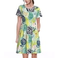 thumbnail image 1 of Xecao Robe Midi à Manches Courtes pour Femmes Été avec Poches Robe Décontractée Fluide T-Shirt Robe de Plage, 1 of 6