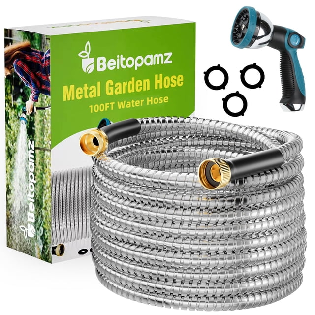 Manguera de jardín Beitopamz de 30,5 m de acero inoxidable sin dobleces
