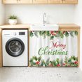 thumbnail image 3 of Merry Christmas Sink Skirt 11"Wx13"L,Dustproof Under Sink Curtain W/ Self Adhesive Tape,Xmas Green Leaves Berries Pine Needles Holiday Cabinet Curtain Cover for Bathroom Vanity,Kitchen Storage Shelf, 3 of 9