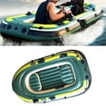 thumbnail image 4 of Bote inflable de remos para tres personas, de PVC verde, para pesca, buceo a la deriva, 4 of 8