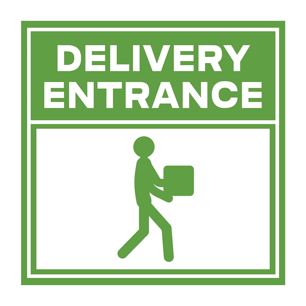 Square Plus Delivery Entrance Wall or Door Sign | Health & Safety Warehouse Business Signage - Large