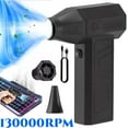 thumbnail image 2 of CURUK Mini Air Blower with Extra Nozzle 130000RPM Turbo Fan 52m/s Electric Blower Blowing Dust Dryer Black, 2 of 8