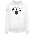 thumbnail image 2 of Men's Levelwear  White New York Mets City Connect Podium Back Splash Pullover Hoodie, 2 of 3