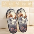 thumbnail image 2 of Fotbe Romantic Flower Fox Pattern Women's Fuzzy Slippers Plush Slippers Fluffy Winter House Shoes Indoor and Outdoor-Medium, 2 of 8