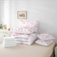 thumbnail image 6 of Homewish Pink Bowknot 7-Piece Bedding Comforter Set for Children Teens Girls,Dreamy Princess King Bedding Sets,Chic Floral Flowers Ultra Soft Bed Sheets,Luxury Bedroom Decor,Reversible, 6 of 8
