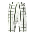 thumbnail image 5 of Pxiakgy mens shorts Men Casual Plaid Printed Business Mid Waist Stretch Drawstring Shorts With Pockets Men Casual Shorts Green + XXL, 5 of 6