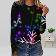 thumbnail image 2 of Lindreshi Christmas Shirts for Women Long Sleeve Women's Fashion Printed Loose T-shirt Long Sleeves Blouse Round Neck Casual Tops, 2 of 5