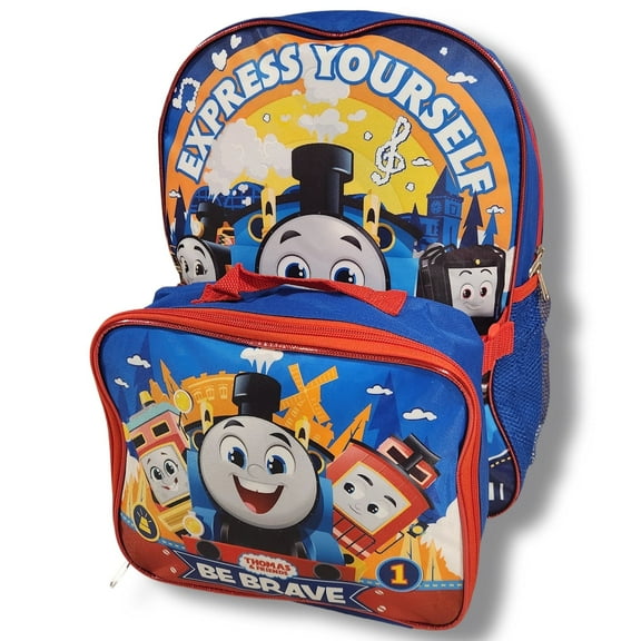 Ruz Thomas Train and Friends 16 Inch Backpack with Detachable Lunch Box