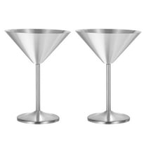 Uxcell Stainless Steel Martini Cocktail Glasses, 2Pack 180ml/6 OZ Unbreakable Martini Glasses, Red Wine Glass，Silver