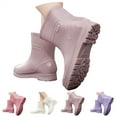 thumbnail image 7 of XIMIN Women Short Rain Boots Lightweight Waterproof Garden Boots Outdoor Anti-Slip Chelsea Rain Boots Stylish Mid Heel Rubber Ankle Booties with Comfy Insoles, 7 of 7