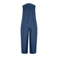 thumbnail image 4 of HBYJLZYG Women's Sleeveless V-Neck Button Front Jumpsuit with Relaxed Straight Leg and Front Patch Pockets, Crafted from a Breathable Cotton-Linen Blend for Effortless Summer Style, 4 of 6