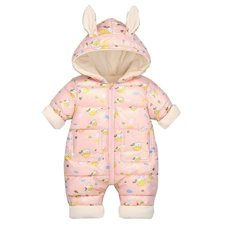 

kpoplk Baby Girl Jacket Baby Winter Jacket Toddler Boys Girls Coats with Bear Ear Hood Tiger Print Light Jacket Warm Outerwear(Pink)