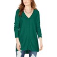 thumbnail image 1 of I.N.C Womens V-Neck Tunic Sweater, Green, Small, 1 of 1