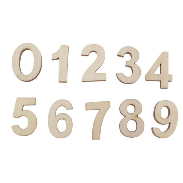 segolike Wooden Number 50Pcs/set Natural Wood 0-9 Numbers Unpaint DIY Decoations Children