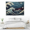 thumbnail image 3 of ONETECH Ocean Tapestry,Ocean Wave Tapestry, Great Wave Mount Fuji Century Hanging Wall Tapestries for Living Room Decor, Aesthetic Room Décor, 3 of 7