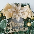 thumbnail image 3 of Corona de decoración navideña con simulación de lazo, corona de piña, adornos navideños para colgar en la puerta, 3 of 5