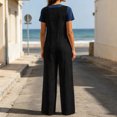 thumbnail image 5 of FRSASU Women's Sleeveless Wide‑Leg Jumpsuit Relaxed Fit Button‑Down Front Overall Jumpsuit with Big Side Pockets Black, 5 of 6