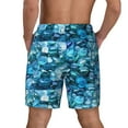 Picia Blue Kyanite pattern Mens Swim Trunks with Compression Liner