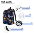 thumbnail image 3 of Wukai Solar System Print Durable Canvas Laptop Backpack - Adjustable Shoulder Straps, Water-Resistant, Large Capacity, Unisex for School, Office-Medium, 3 of 5