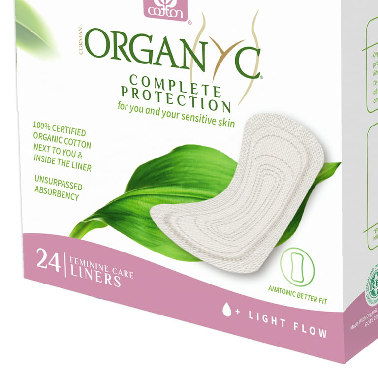 Organyc 100% Certified Organic Cotton Panty Liner, Light Flow, 24 Count