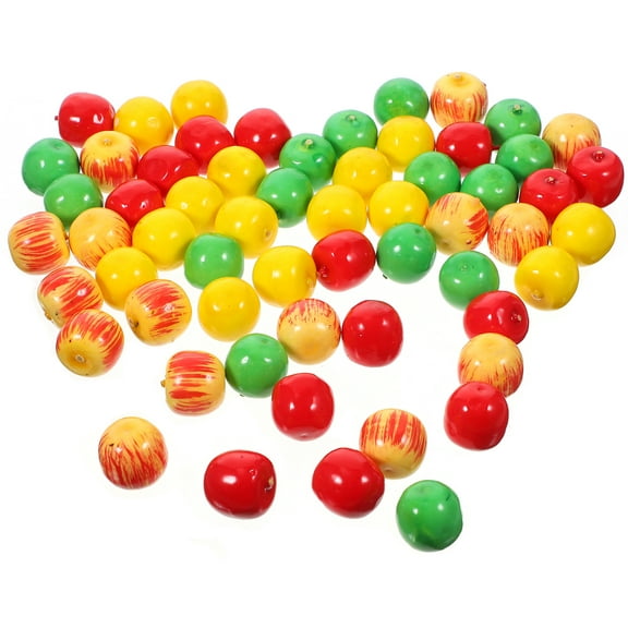 60pcs Artificial Lifelike Apples Simulation Mini Apples Fake Fruit Photography Props Apples Models