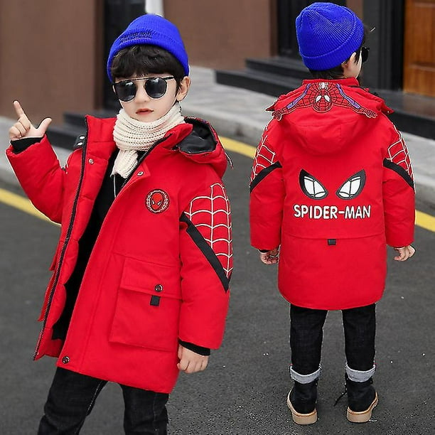 Spider-man Hooded Jacket Kids Winter Warm Coat zhangyuxiang LED