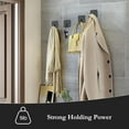 thumbnail image 3 of Bxaolu Adhesive Hooks for Hanging, Heavy Duty Hooks Stick on Towel Hanger Wall Holder Waterproof Stainless Steel Sticky Hooks for Hanging Bathroom Kitchen Home-2 Packs, Black, 3 of 8