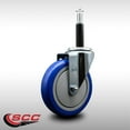thumbnail image 2 of 5 Inch SS Blue Poly Wheel Swivel 3/4 Inch Expanding Stem Caster SCC, 2 of 2