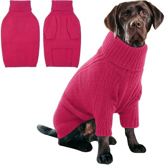 Dog Sweater, Dog Sweater with Harness Hole, Thick Warm Knit Pullover for Fall Winter, Christmas Sweaters for Dogs Girl Boy Pitbulls Boxer-M