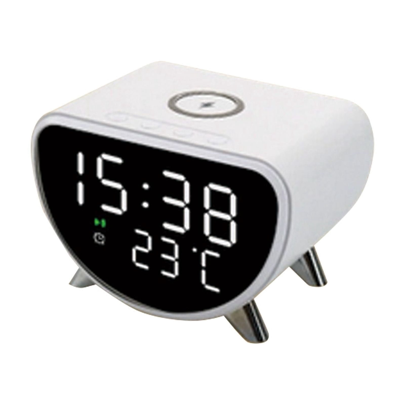 15W Wireless Charger with Built In Alarm Clock & Temperature Display – Charge Fast Stay On and Room Temp Effortlessly!