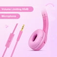 thumbnail image 3 of Olyre Cat Ear Kids Headphones Wired with Microphone,Safe 85db Volume Limited Children Headphones with RGB Dynamic Lighting and Share Function for Boys Girls for Kids Tablet Laptop Pink, 3 of 7