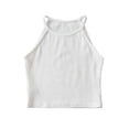 thumbnail image 5 of XFLWAM Women's Halter Cropped Tank Tops Spaghetti Strap Rib-Knit Camisole Summer Basic Crop Cami Top, 5 of 5