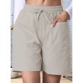 thumbnail image 4 of Dycnvjo Omen Casual Shorts Drawstring Comfy Elastic Waist Shorts Summer Pull on Short with Pockets  M, 4 of 5