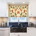 thumbnail image 5 of Yayeee Kitchen Curtains Tier Pair Light Filtering 27"x24" Rod Pocket Short Cafe Window Panel, Beige Leaves, 5 of 7
