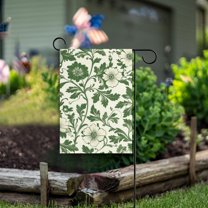 Yayeee Garden Flag 28" x 40" Double Sided Outdoor Yard Lawn Holiday Decorations, Green Floral