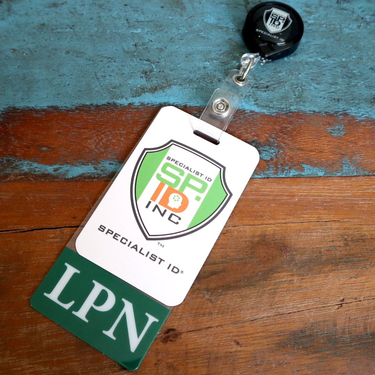 Clear LPN Badge Buddy Vertical - Hospital & Nurse ID Backer Cards - Transparent Title/Role Identifier - Wear Behind Medical Name Badge on I’D Reel or Lanyard by Specialist ID (Green)