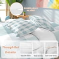 thumbnail image 3 of Aqua Plaid Duvet Cover Set, Spring Summer Farmhouse Buffalo Checkered Soft Duvet Cover Full Size Bedding Set 4 Pieces, 1 Quiltcover and 2 Pillowcases with Zipper, 1 Bed Sheet for All Seasons, 3 of 9