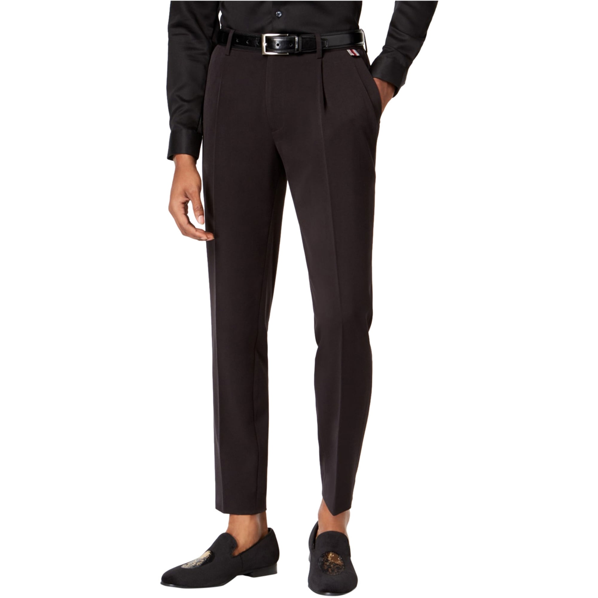 INC Pantalones de vestir para hombre, plisados, delgados, elÃ