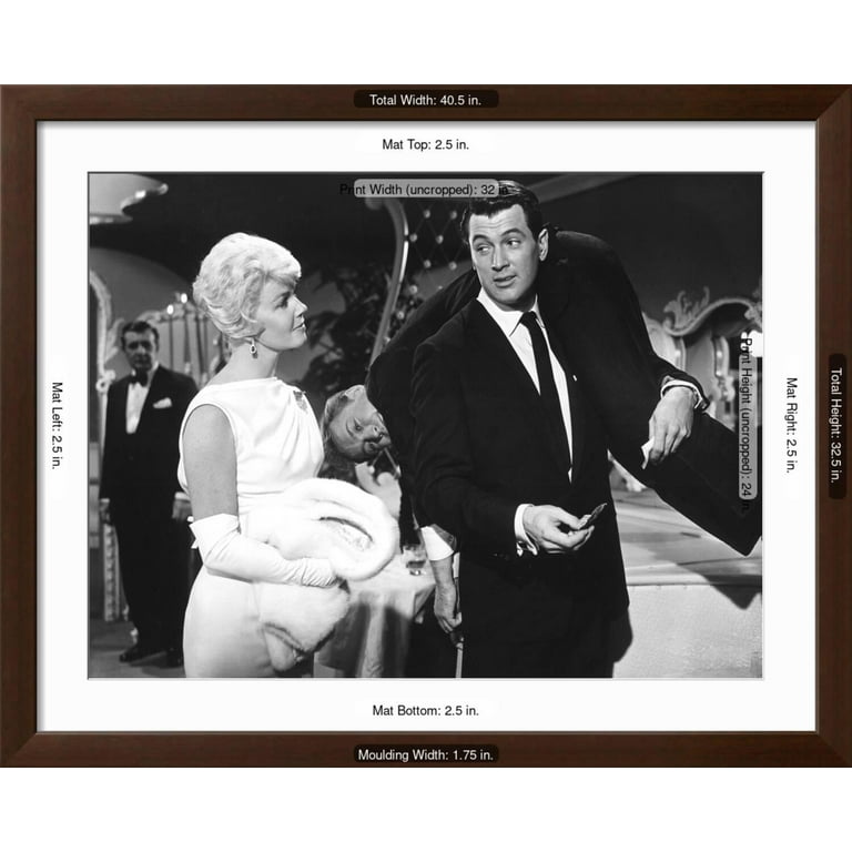 Art Pillow Talk Doris Day Nick Adams Rock Hudson 1959 Photo Brown Frame Wall Art 40 x 32 Walmart