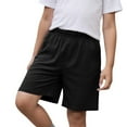thumbnail image 4 of LIIPEE Boys Sport Shorts Solid Color Elastic Waist Wide Leg Shorts With Pockets Toddler Comfort School Shorts,Black,3-4 Years, 4 of 5