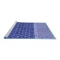 thumbnail image 2 of Ahgly Company Machine Washable Indoor Round Oriental Blue Modern Area Rugs, 8' Round, 2 of 4