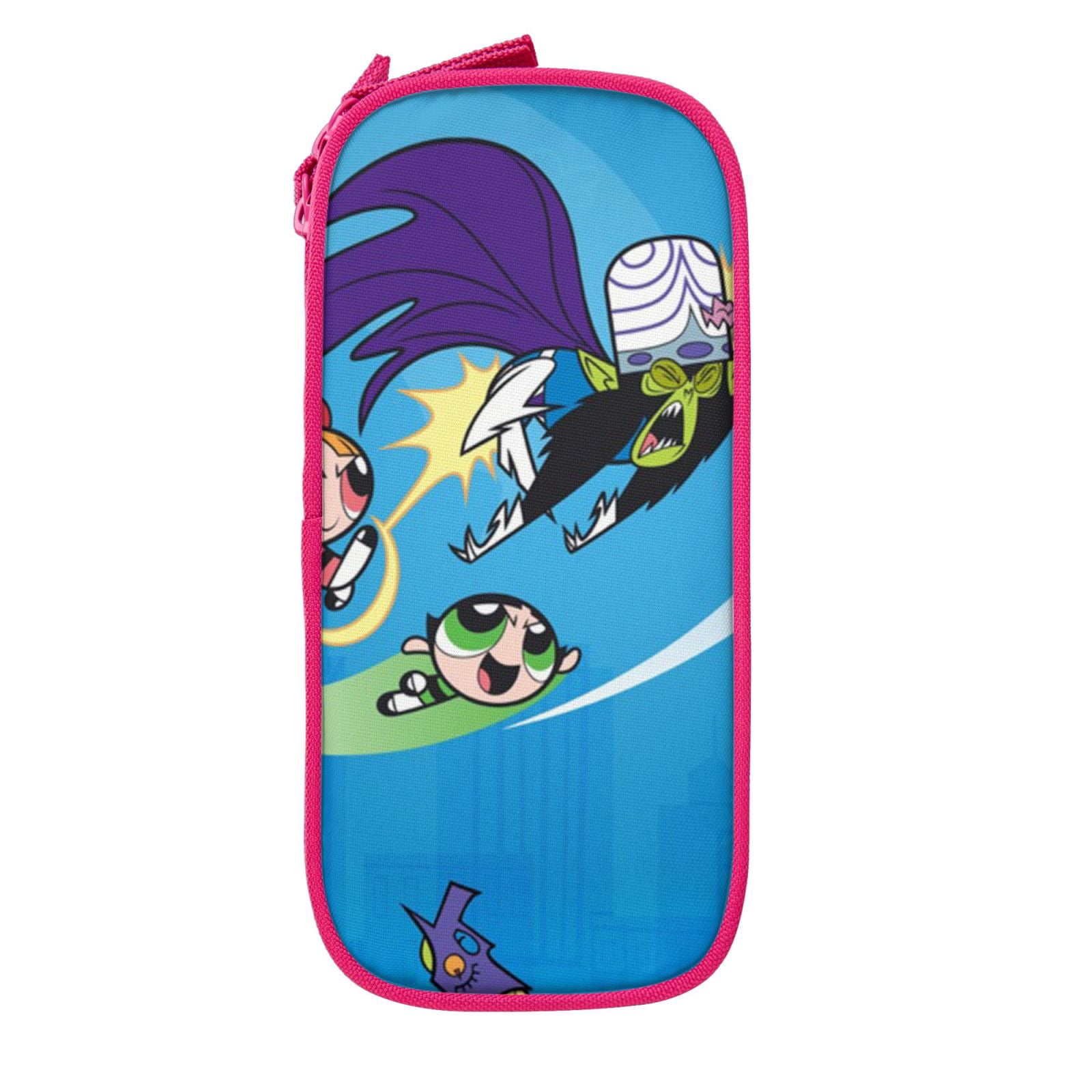The Powerpuff Gi-rls Pencil Case Large Capacity Pencil Pouch Penbag Office Stationery Organizer Travel Makeup Bag Pink