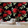 thumbnail image 7 of Wallpaper Seamless floral red roses black Peel and Stick Wall Murals 100"H x 144"W Removable PVC Wall Paper Self-Adhesive Wall Paintings Art Decor for Bedroom Living Room, 7 of 7