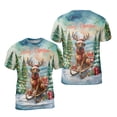 thumbnail image 3 of Merry Christmas Santa Reindeer Antlers Rhodesian Ridgeback Sleigh Xmas Winter Holiday All Over Print 3D Shirt Unisex Merch Ridgebacks Dog Lover Gifts - 00023, 3 of 6