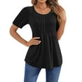 thumbnail image 3 of Fantaslook Blouses for Women Pleated Short Sleeve Tunic Tops Dressy Casual Summer Shirts, 3 of 9